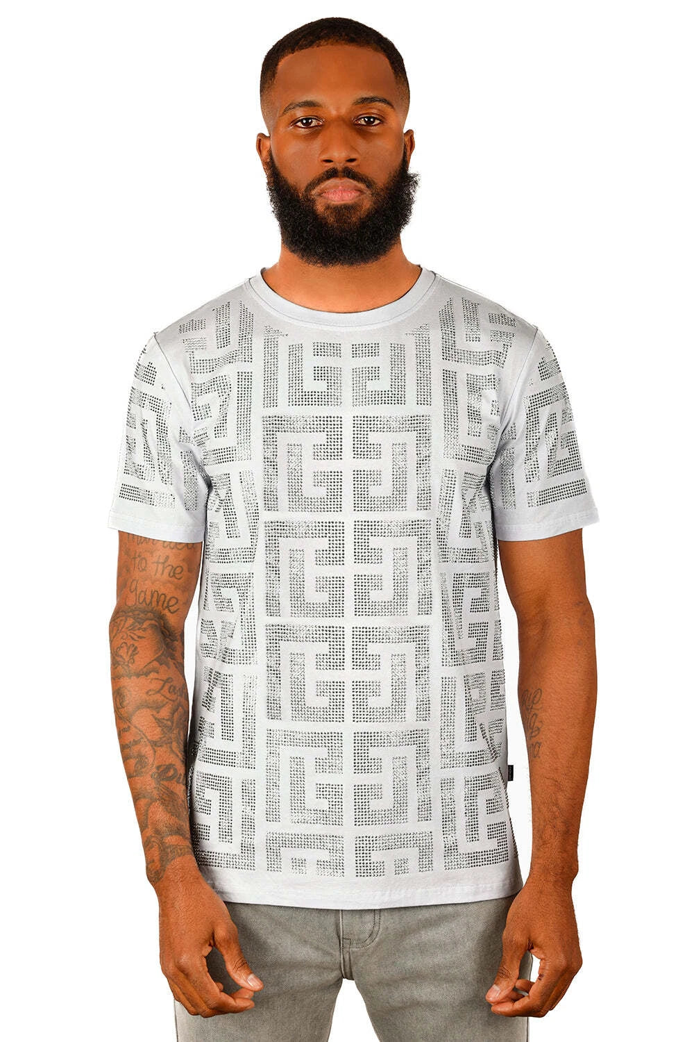 CAMISETA CON ESTAMPADO DE LLAVE GRIEGA