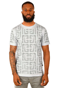 CAMISETA CON ESTAMPADO DE LLAVE GRIEGA