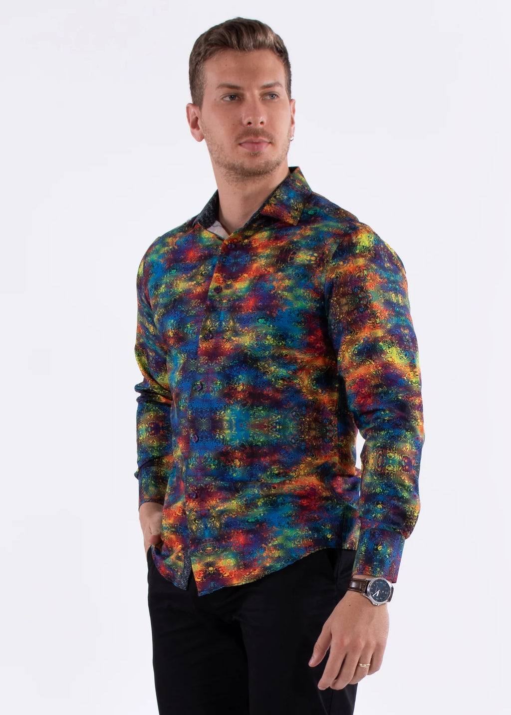 MULTICOLOR PATTERNED L/S SHIRT