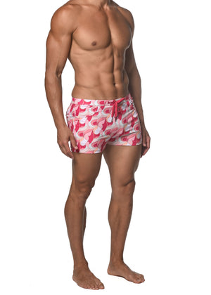 BLUSH/RASPBERRY SWIRLS COAST SWIM SHORT