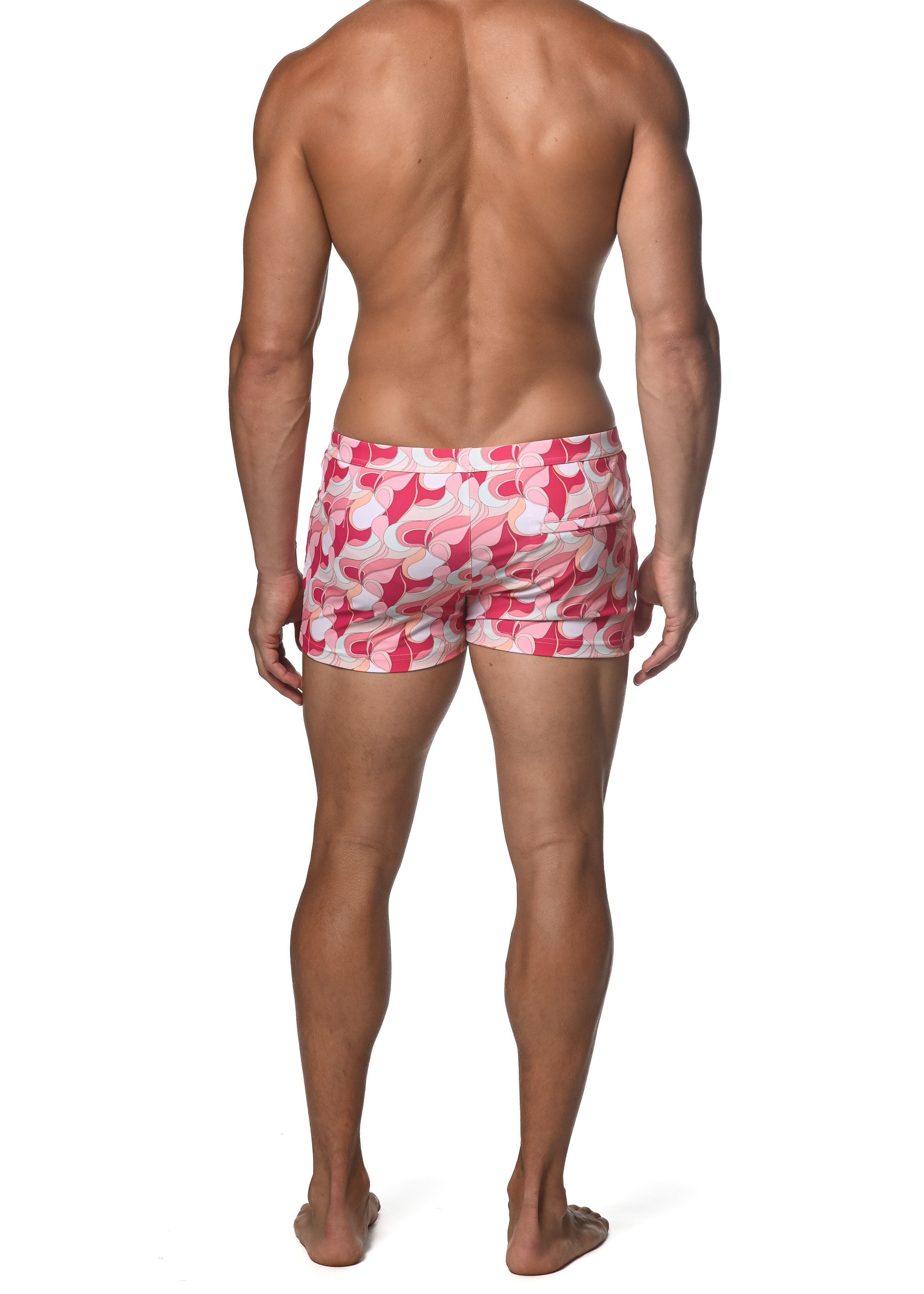 BLUSH/RASPBERRY SWIRLS COAST SWIM SHORT