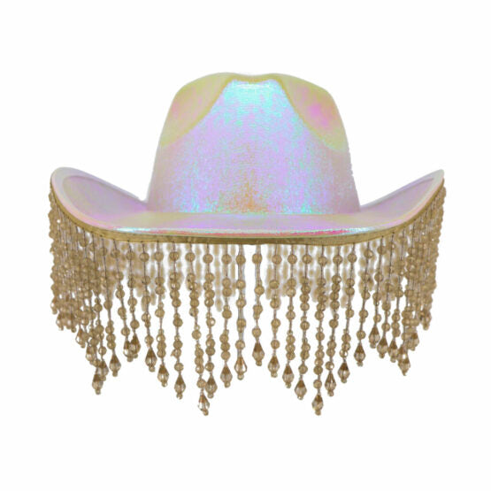 COWBOY HAT W/ BEAD FRINGE