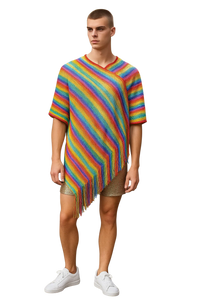 RAINBOW GLITTER PONCHO