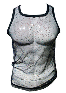 RHINESTONE MESH TANK TOP