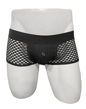 BUTTON FLY FISHNET TRUNK