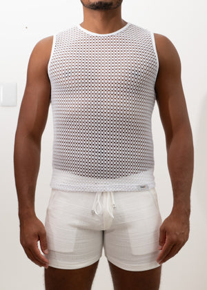 CROCHET MUSCLE TANK TOP