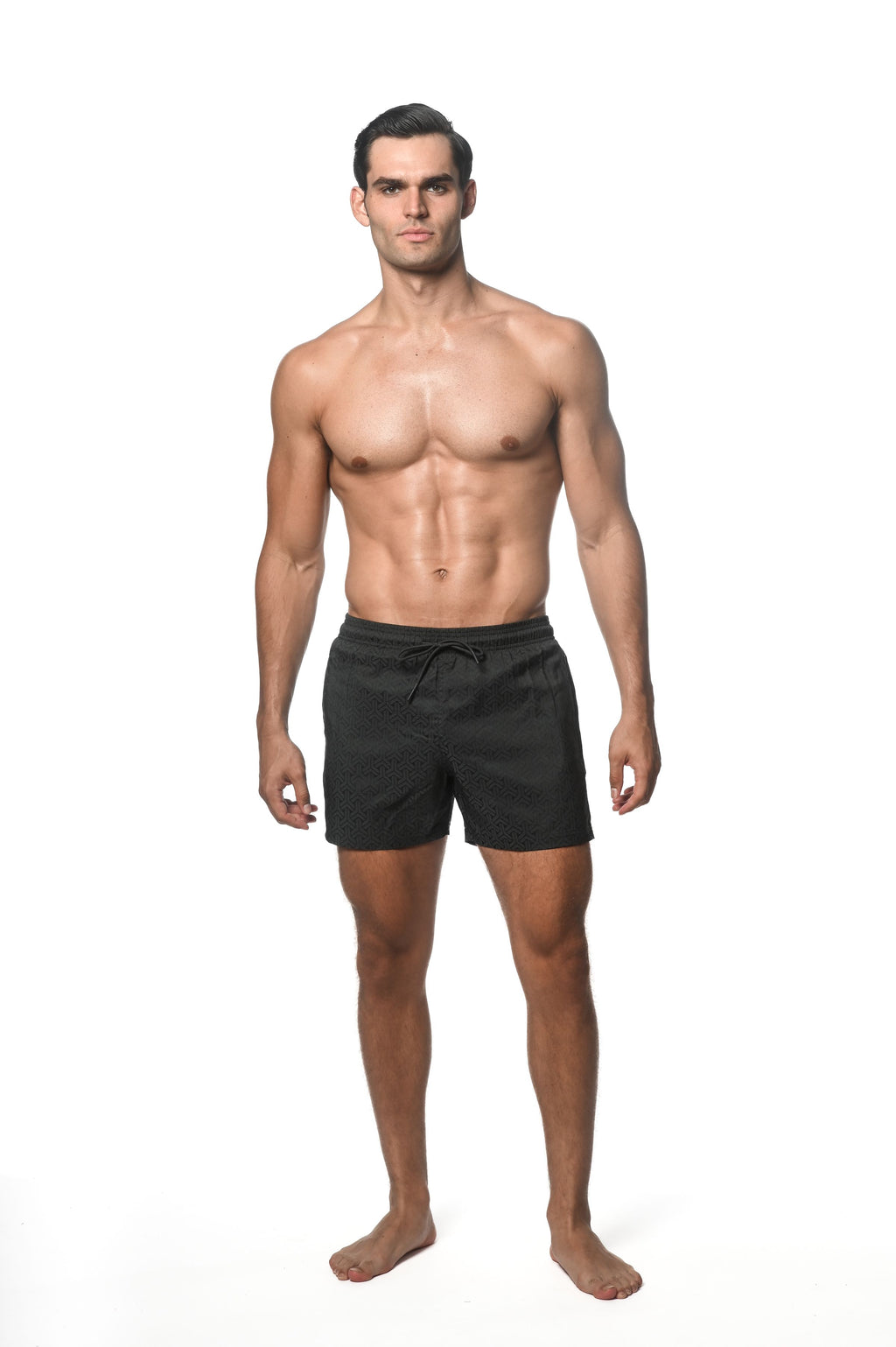 JACQUARD SWIM SHORT W/ MESH LINER