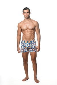 SEERSUCKER SWIM SHORTS W/ MESH LINING