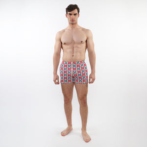 SEERSUCKER SWIM SHORTS W/ MESH LINING