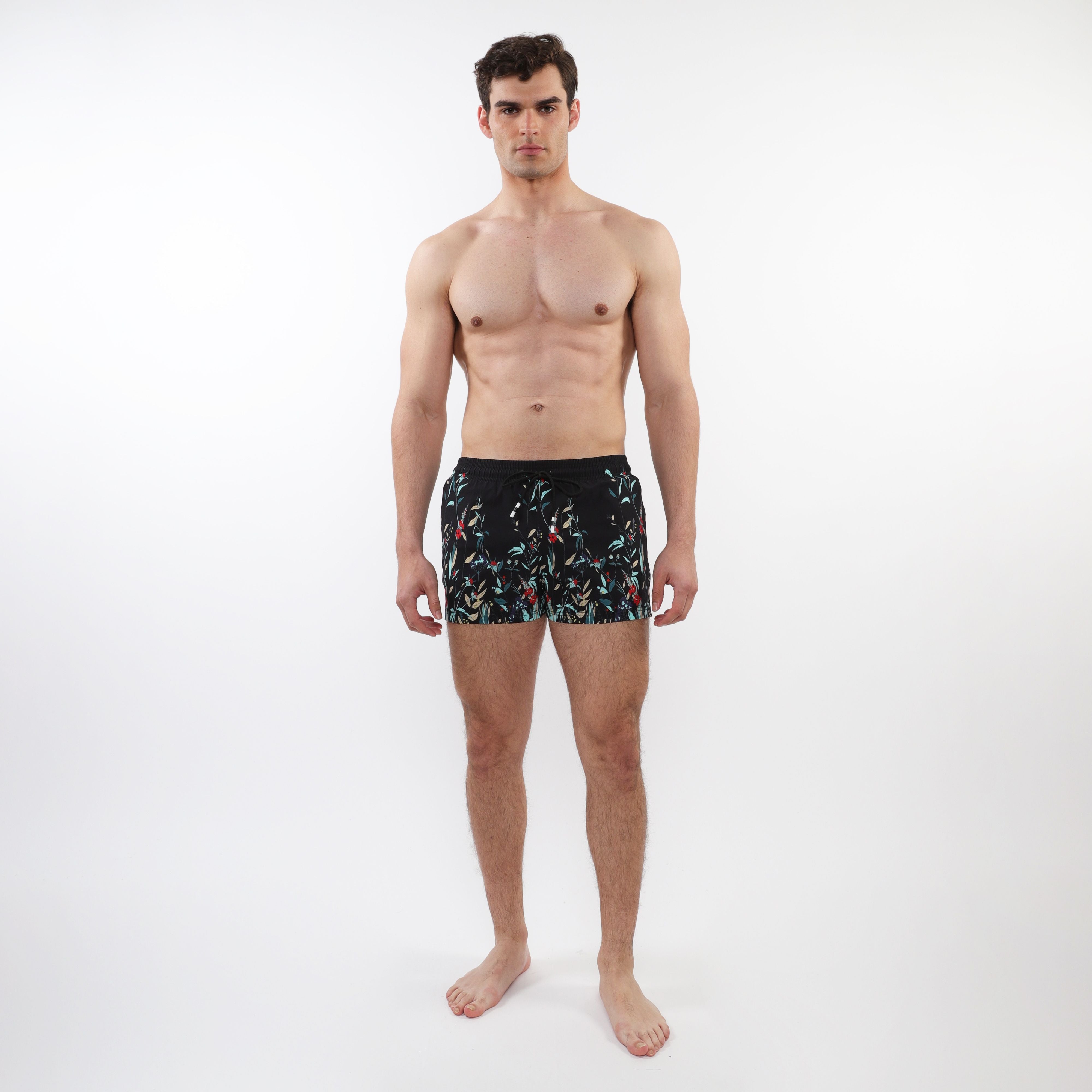 PRINTED SWIM SHORT W/ MESH LINING