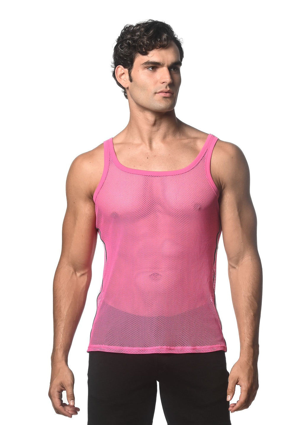 STRETCH MESH TANK WITH SIDE TAPE