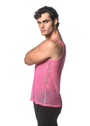 STRETCH MESH TANK WITH SIDE TAPE