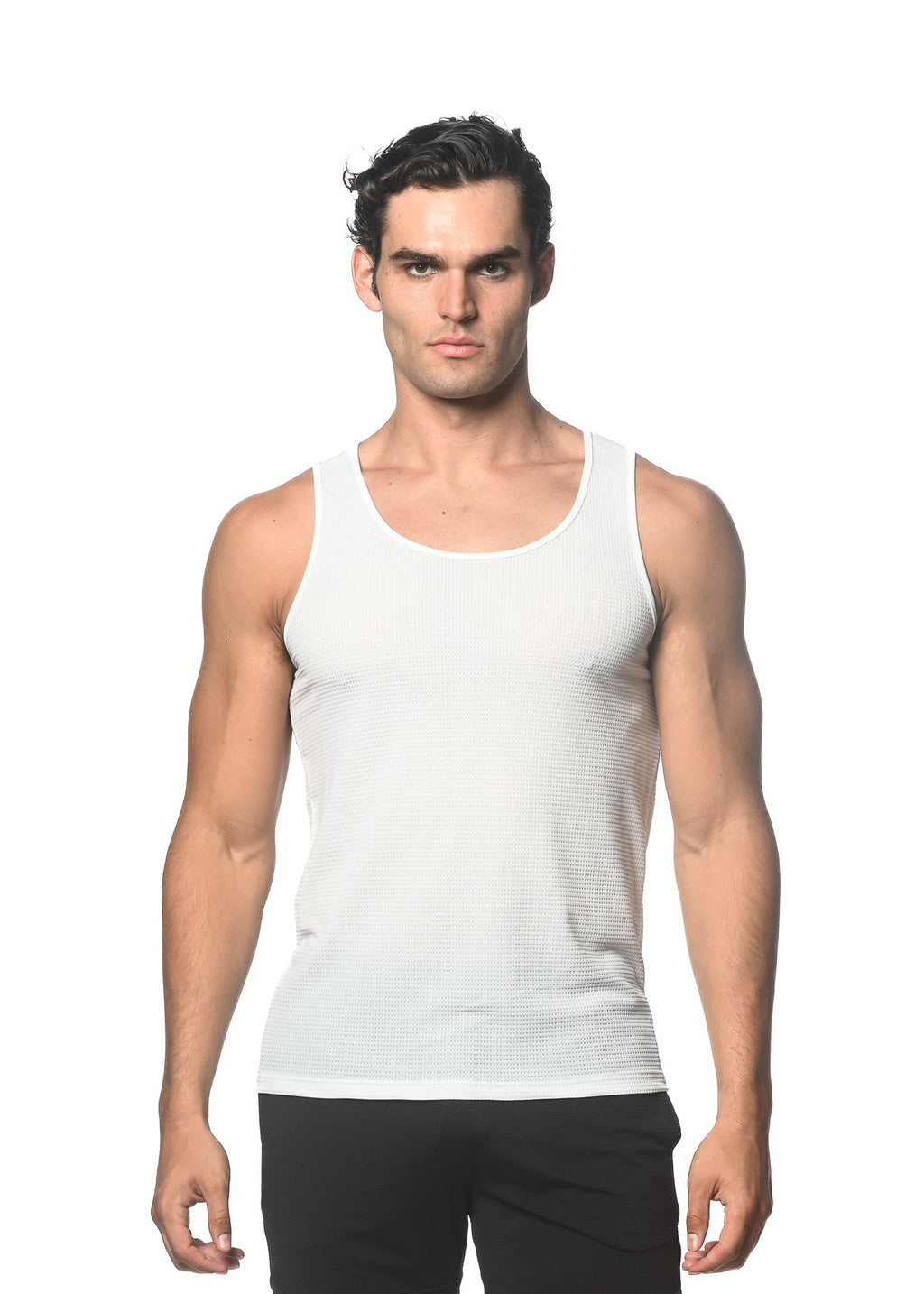 WAFFLE STRETCH MESH PERFORMANCE TANK