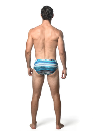 WATERCOLOR STRIPE PRINTED SWIM BRIEF