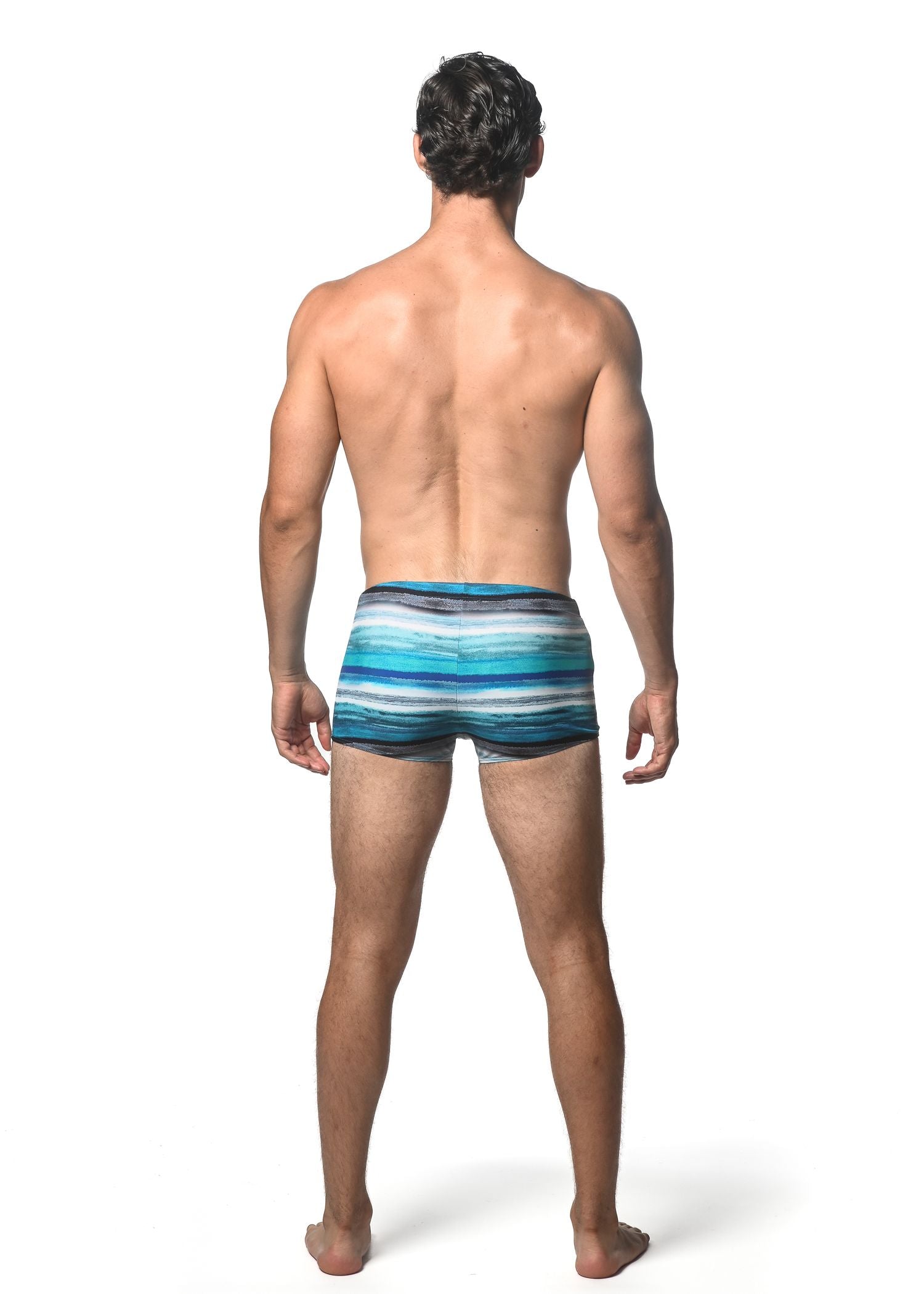 WATERCOLOR STRIPE PRINTED SWIM TRUNK