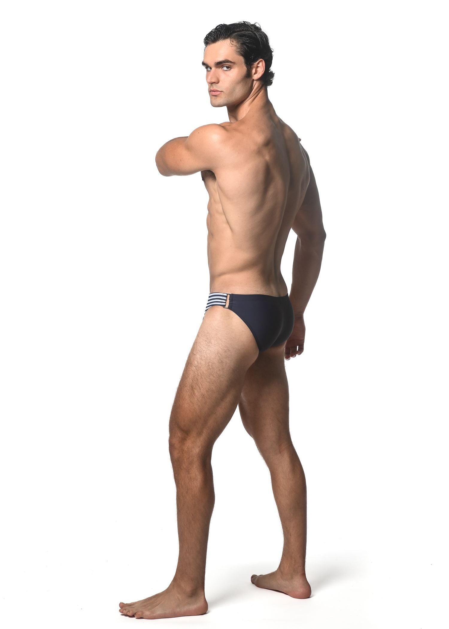 SIDE STRIPES WITH BUCKLE SWIM BRIEF