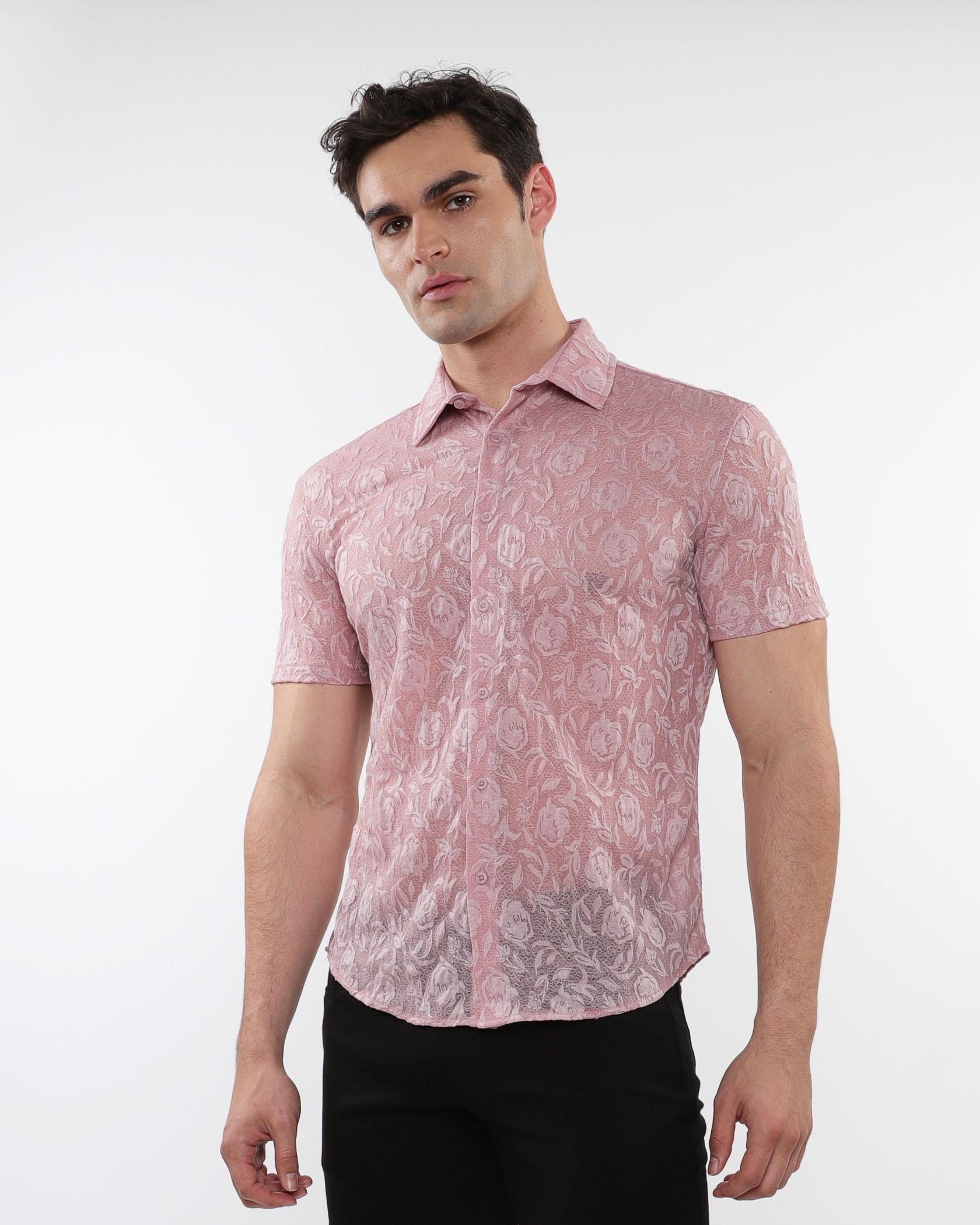 ROSES LEAVES GOSSAMER KNIT S/S SHIRT