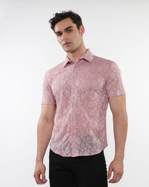 ROSES LEAVES GOSSAMER KNIT S/S SHIRT