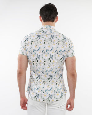 FLORAL PRINT STRETCH KNIT S/S SHIRT