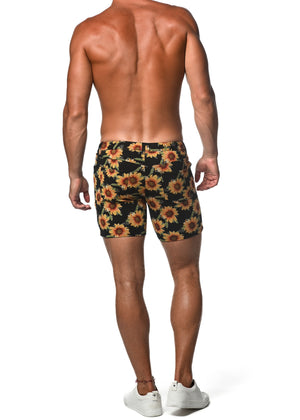 LIMITED-EDITION STRETCH KNIT SHORT-SUNFLOWER