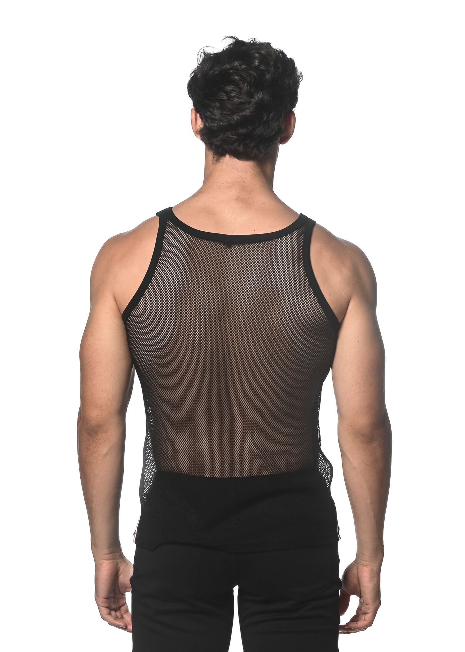 STRETCH MESH TANK WITH SIDE TAPE