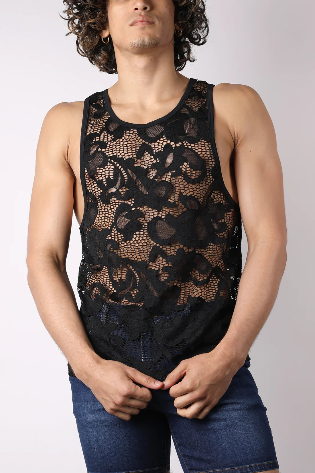 LACE UP MESH TANK TOP – Creative Male
