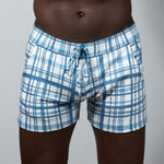 PLAID PRINT LINEN TEXTURE SHORTS