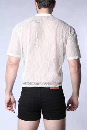 POSITANO LACE CROPPED T-SHIRT