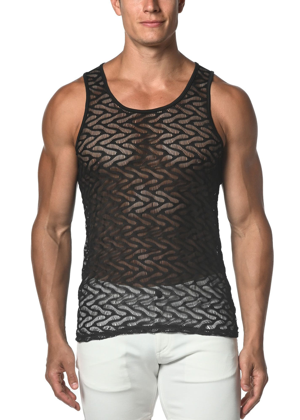 SQUIGGLY GOSSAMER LACE TANK