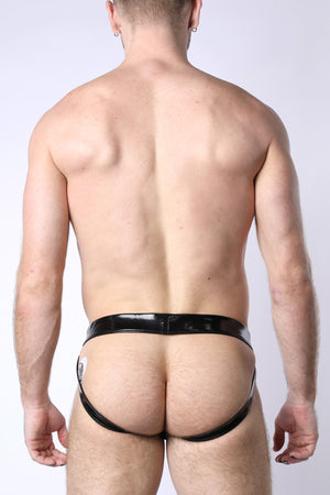 BLACK CHROME SNAP UP JOCKSTRAP