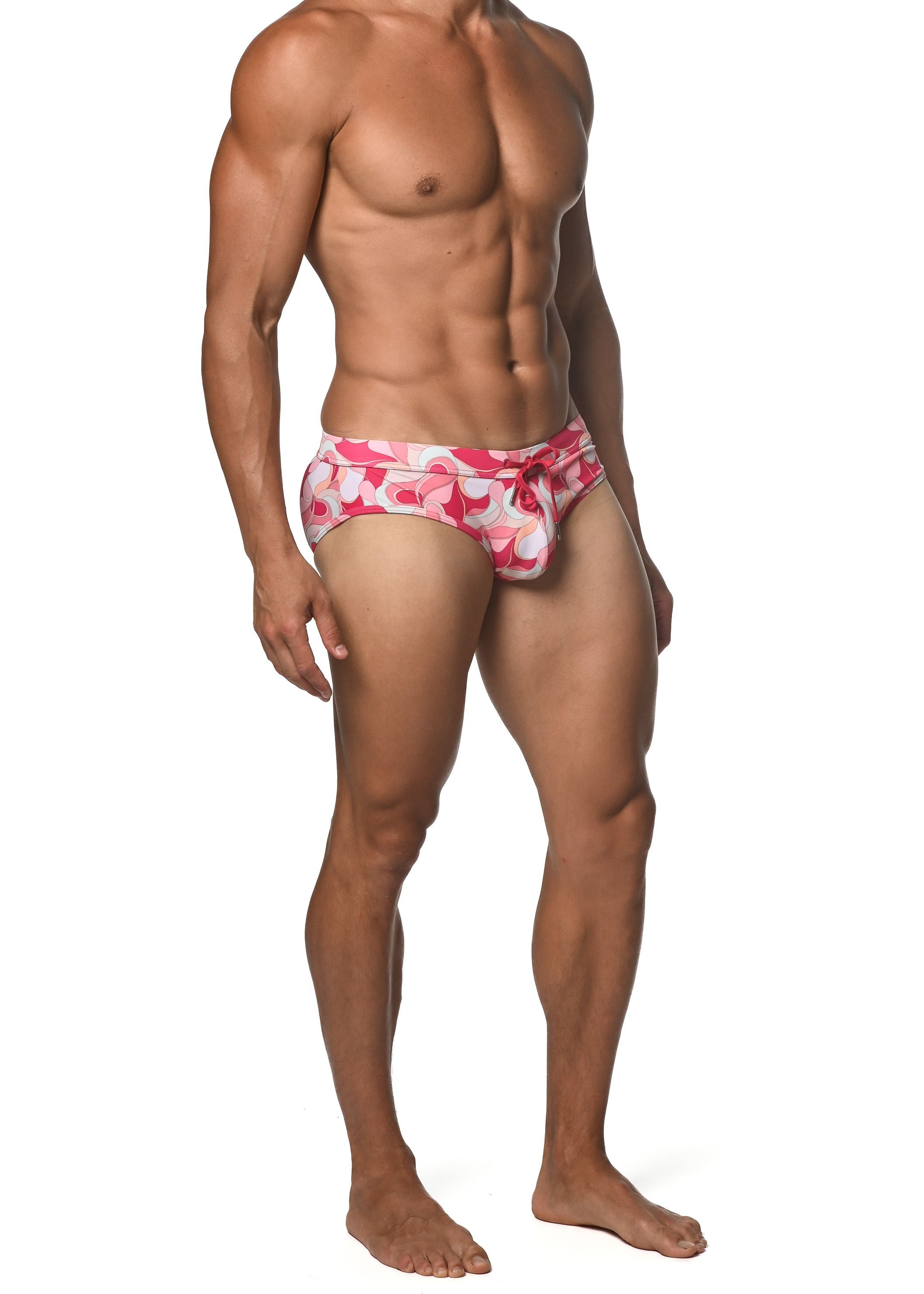 BLUSH/RASPBERRY SWIRLS FREESTYLE SWIM BRIEF