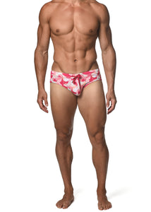 BLUSH/RASPBERRY SWIRLS FREESTYLE SWIM BRIEF