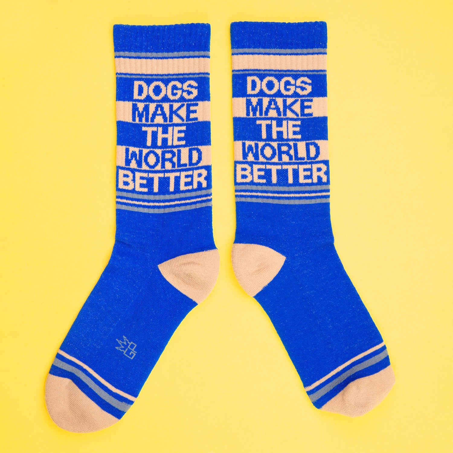 DOGS MAKE THE WORLD BETTER CREW SOCKS