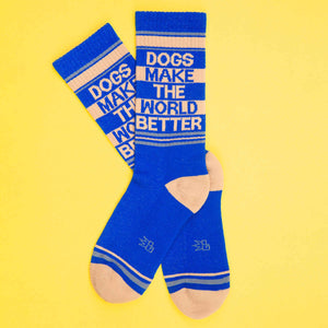 DOGS MAKE THE WORLD BETTER CREW SOCKS