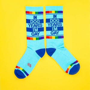 IN DOG YEARS I'M GAY CREW SOCKS