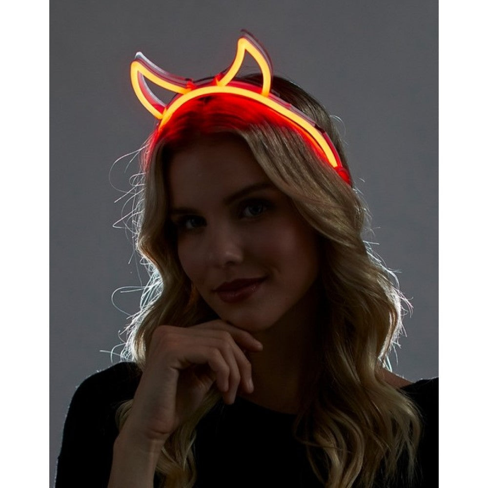 NEON DEVIL HORNS HEADBAND