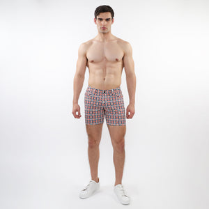 PRINTED STRETCH KNIT SHORT