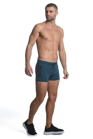 VAULT GYM-TECH STRETCH SHORTS W/ HEAT WELD ZIPPERS