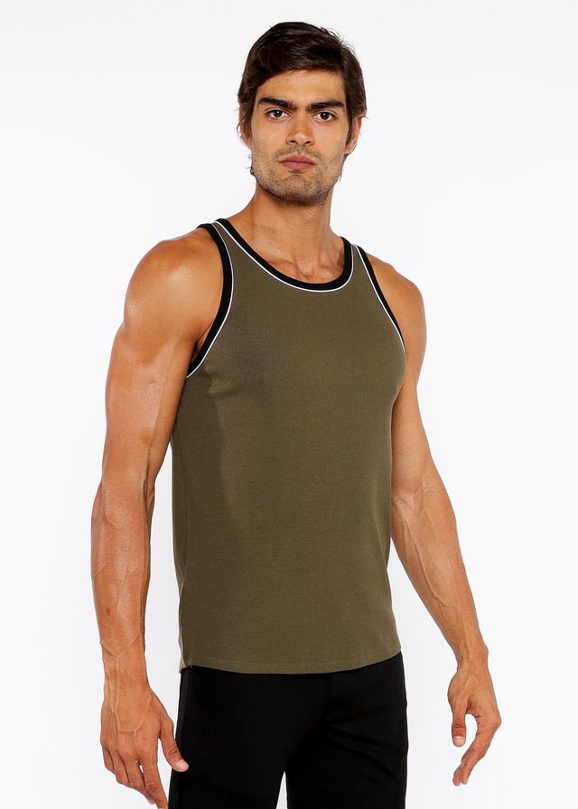 RIB STRETCH RINGER TANK W/ PIPING DETAIL – Creative Male