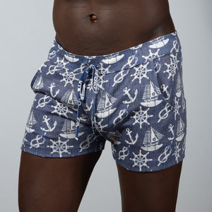 NAUTICAL LINEN TEXTURE SHORTS