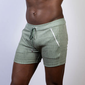 ABSTRACT LINEN TEXTURE SHORTS