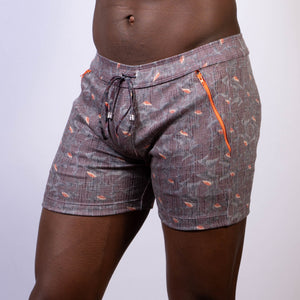 VINTAGE STRIPES LINEN TEXTURE SHORTS
