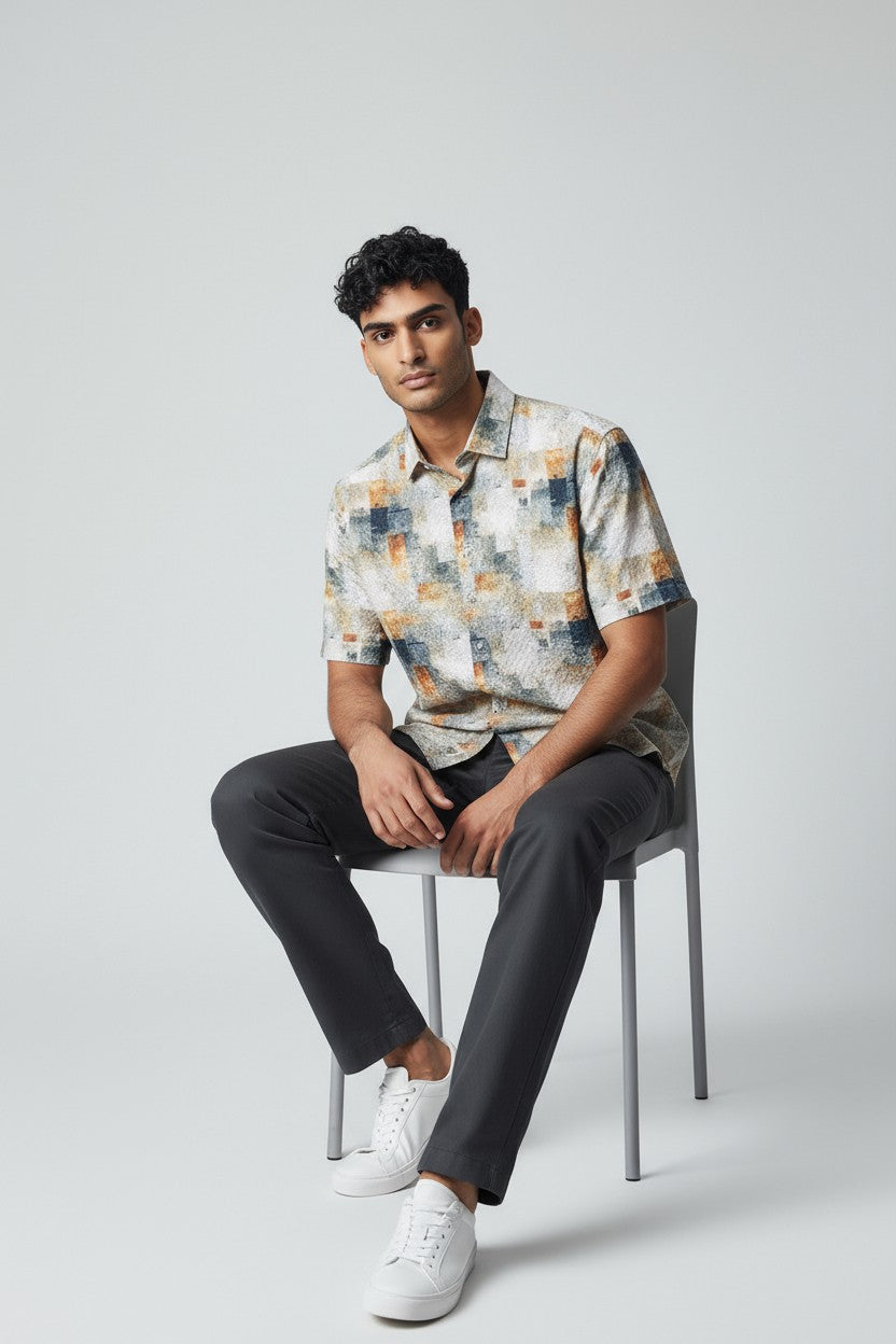 SUSLO CRINKLED FABRIC S/S SHIRT