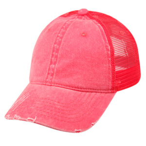 PIGMENT DYED WASHED COTTON TRUCKER CAP Available in 3 Colors