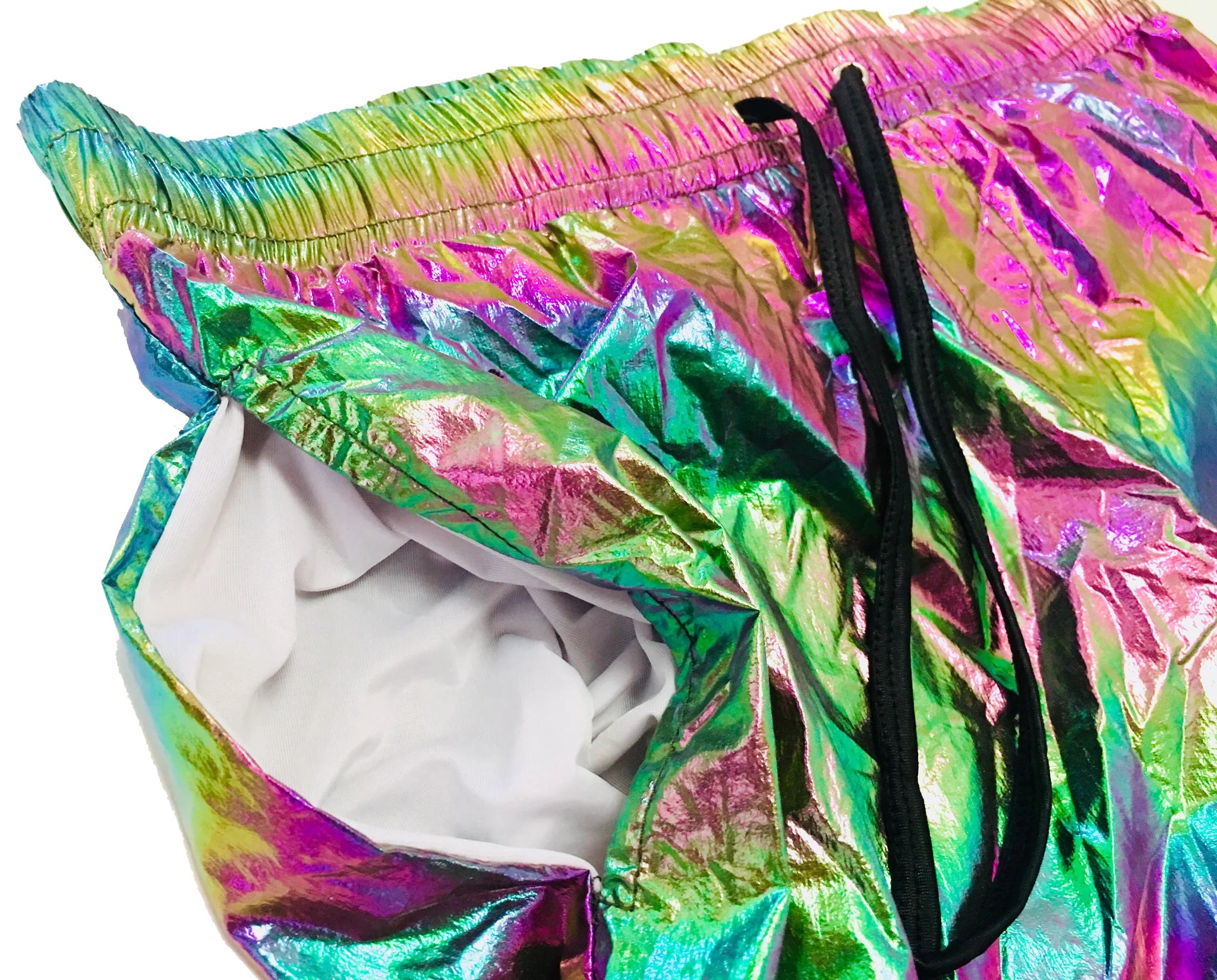 IRIDESCENT RAVE SHORTS