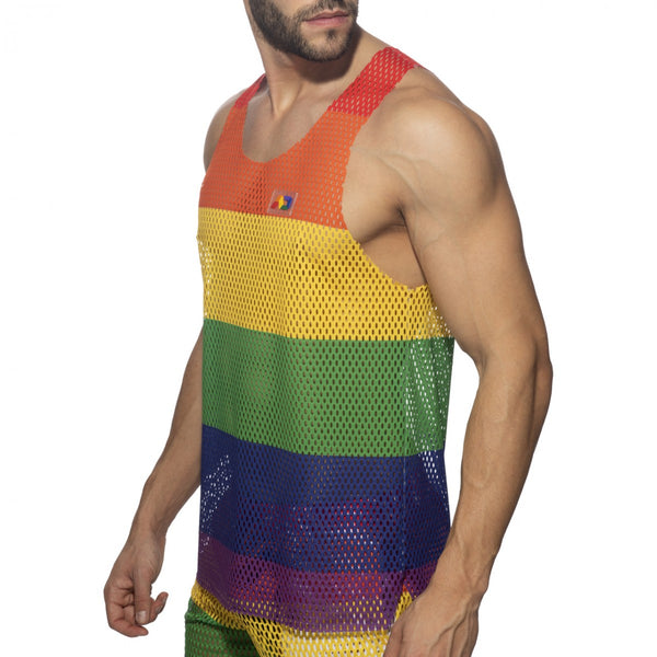MESH RAINBOW TANK TOP – Creative Male
