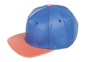 TWO TONE FAUX LEATHER CAP  Available in 6 Colors